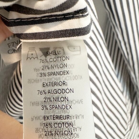 Calvin Klein Striped Button Up Roll Tab Shirt Office Work Business Casual Top - Picture 6 of 8